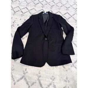 NWT Old Navy Black Tailored Blazer with Polka Dot Lining size Medium Tall